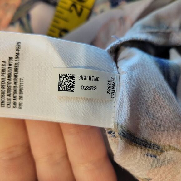 American Eagle Tie Front Tropical Button Down Blouse Cropped Women's Small - Picture 10 of 14